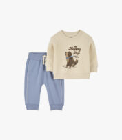 Kids Spring Tracksuit, Cartoon Lion Print Tshirt